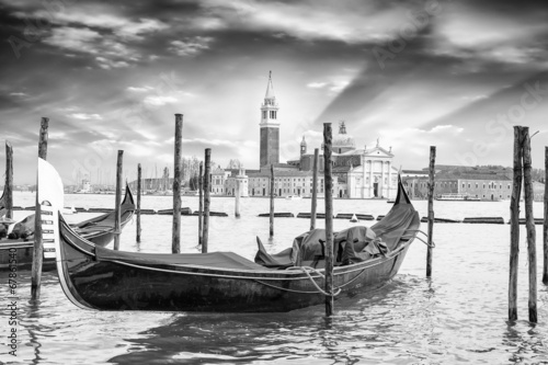 Nowoczesny obraz na płótnie Gondola on background St. George Church in Venice