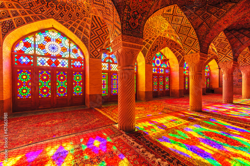 Fotografie, Obraz An Interior view of Nasir Al-Mulk Mosque in Shiraz, Iran