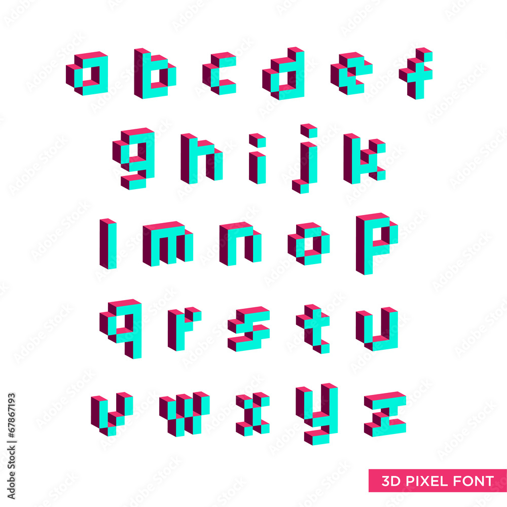 Pixel R Lower Case 3d pixel font lowercase Stock Vector | Adobe Stock