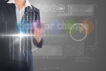 Poster - Businesswoman touching the words time for change on interface