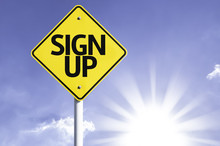 Sign Up Road Sign With Sun Background