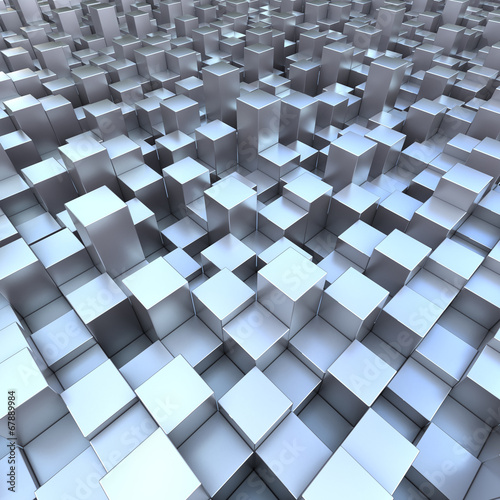 Naklejka na szybę Modern background 3D blueish cubes