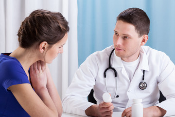 Wall Mural - Doctor recommending medicines to patient