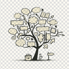 Poster - Tree with frames, transparent background