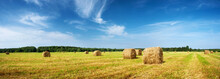 Hay Bales With Blue Sky