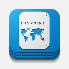 Canvas Print - square button: passport