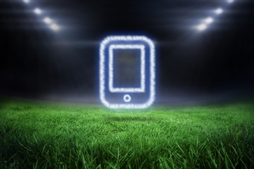 Aufkleber - Composite image of cloud in shape of tablet pc