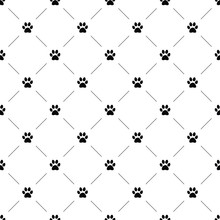 Vector Seamless Pattern, Cat Paw