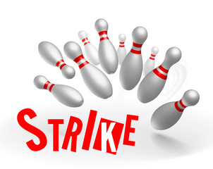 Wall Mural - Strike bowling