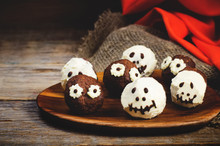 Chocolate Cakes In The Form Of Monsters And Skeletons For Kids