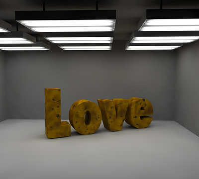 3d Love text