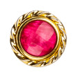 Old gold and red colors brooch