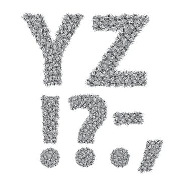 gray letters