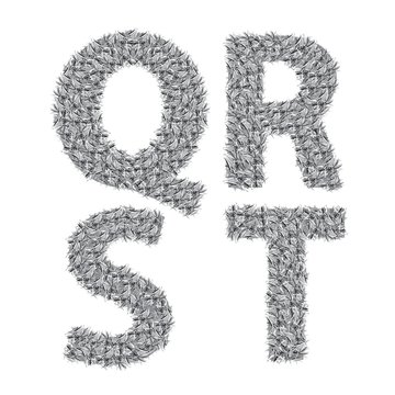 gray letters