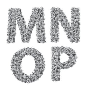 gray letters