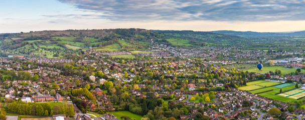 Wall Mural - Idyllic rural, aerial view, Cheltenham UK