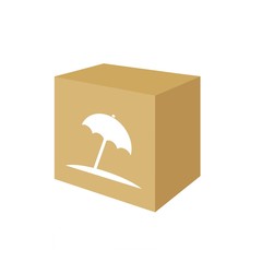 Sticker - Parasol de plage dans un carton