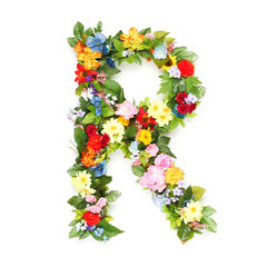 Wall Mural - Letters made of leaves and flowers