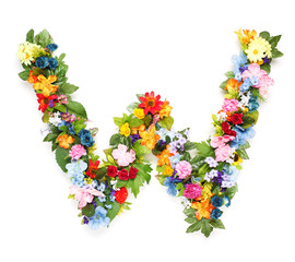 Wall Mural - Letters made of leaves and flowers