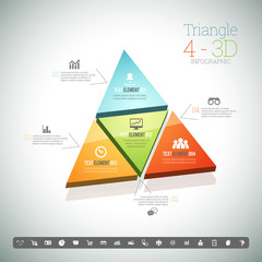 Wall Mural - Triangle Four 3D Infographic