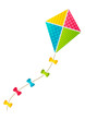 Color paper kite on white background