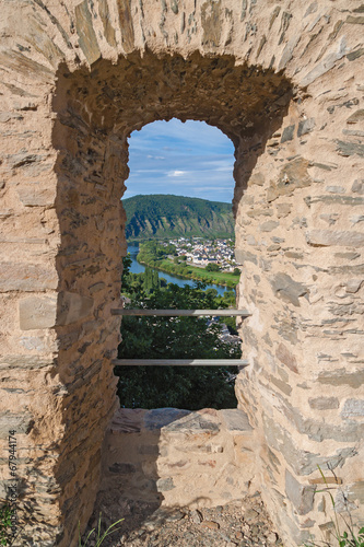 Nowoczesny obraz na płótnie river view from the window of an old fortress