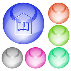 Sticker - Library. Vector interface element.