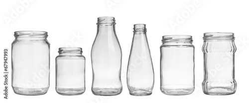 set of empty jar isolated on white background Poster Mural XXL