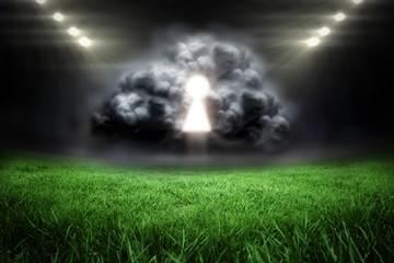 Poster - Composite image of keyhole in grey cloud