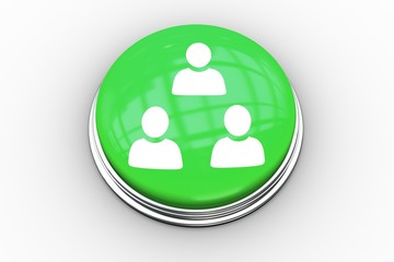 Poster - Composite image of human figures graphic on button