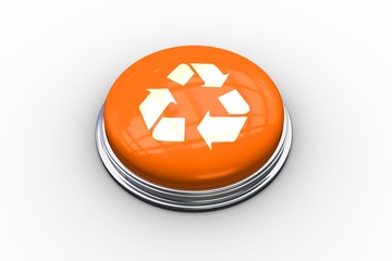 Poster - Composite image of recycling symbol graphic on button
