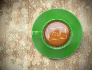 Poster - Composite image of open sign