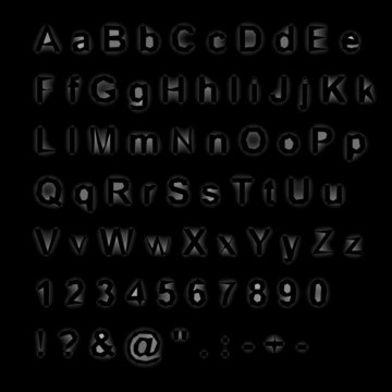Paper origami alphabet black & white