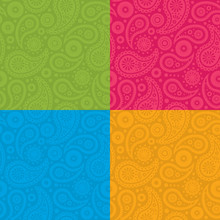 Seamless Paisley Pattern With Four Color Options