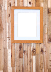 Wall Mural - photo frame on wooden board