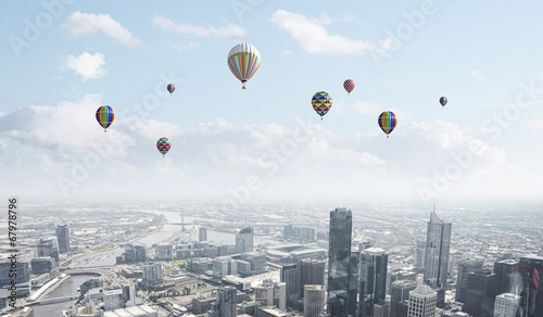 Obraz w ramie Flying balloons