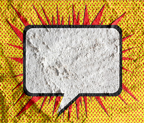 Wall Mural - Speech Bubble Pop Art on Cement wall texture background design