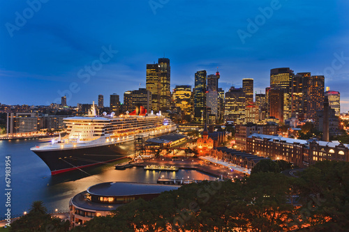 Obraz na płótnie Sydney QM2 Sunset Circular Back