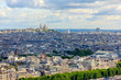 View of Paris, the hill Montmartre and the Sacre Coeur Basilica