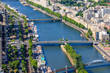View of Paris, river Seine from the Eiffel tower