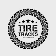 Tire Tracks. Illustration On Grey Background