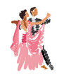 watercolor sketch of dancing couple