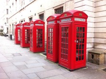 5 Red Phone Boxes In London UK