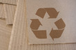 Cardboard with recycle symbol