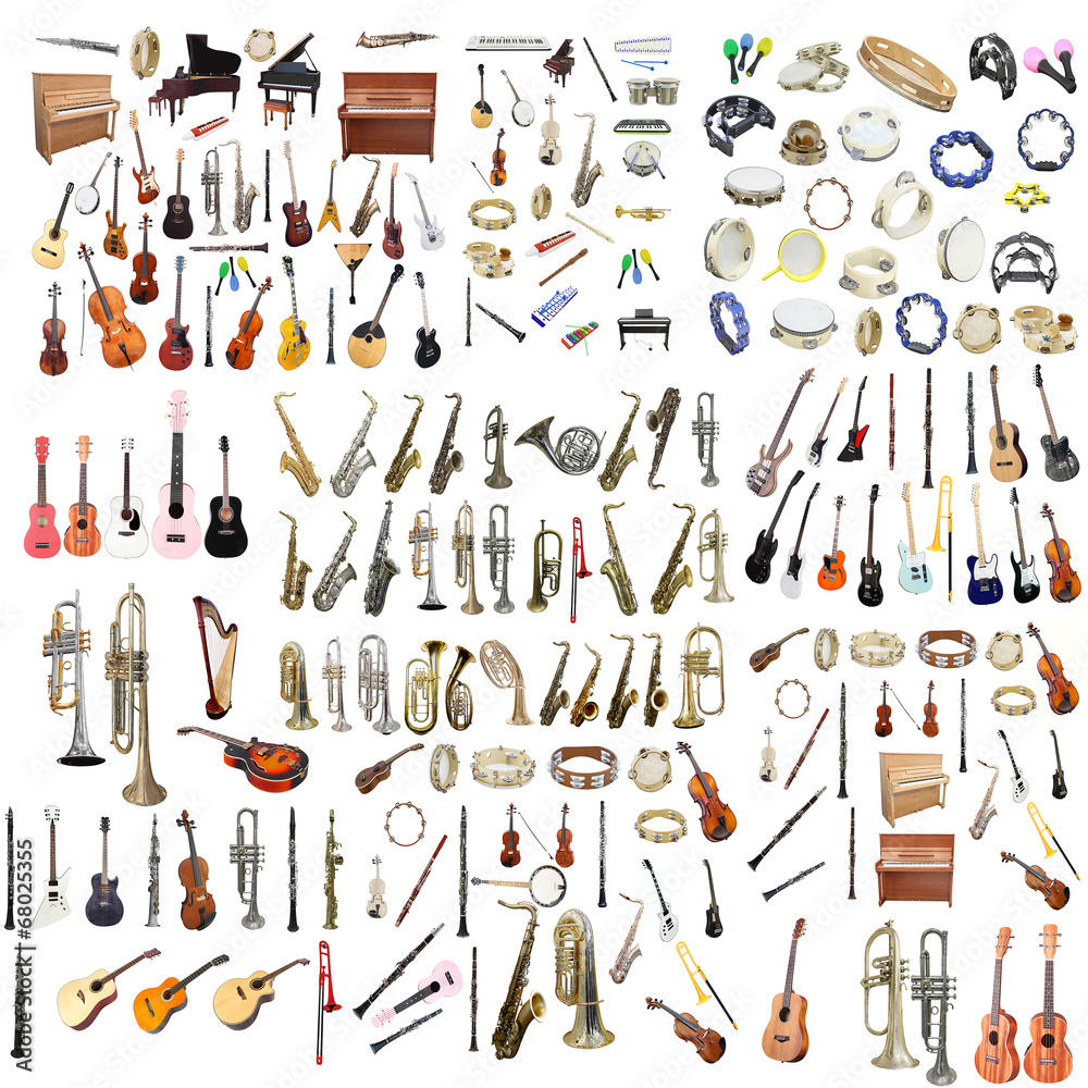 Different music instruments - obrazy, fototapety, plakaty 