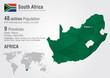 South Africa world map with a pixel diamond texture.