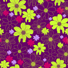 Wall Mural - Floral seamless pattern