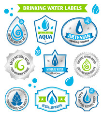 Poster - Set of water drops label