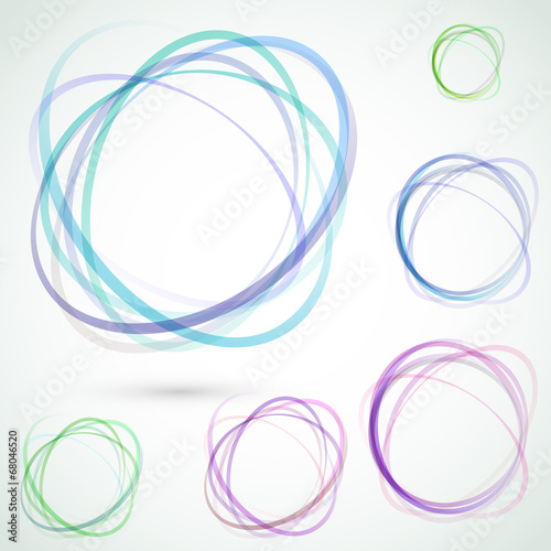 Fotografie, Obraz Bright colorful circle design elements set