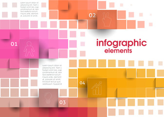 Wall Mural - abstract squares banner